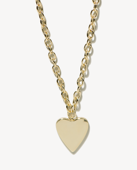 Love Charm Heart Necklace in Gold