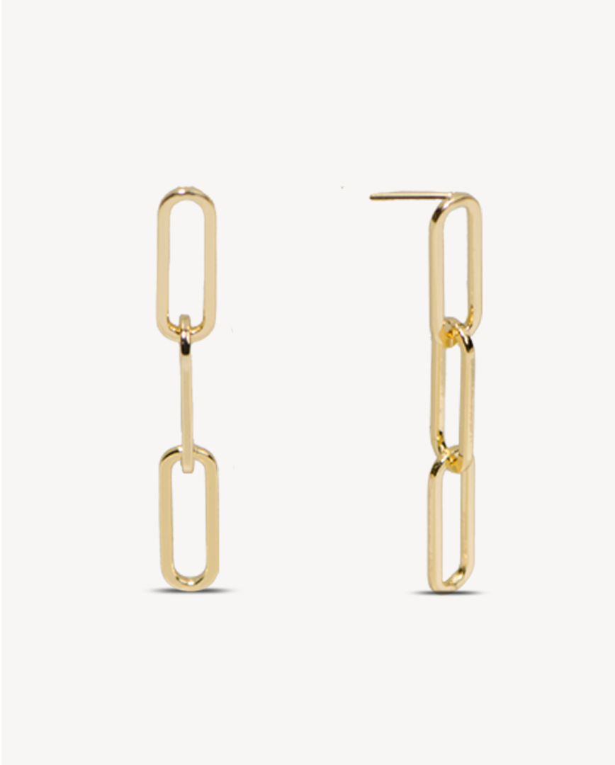 Lily Paperclip Earrings in Gold