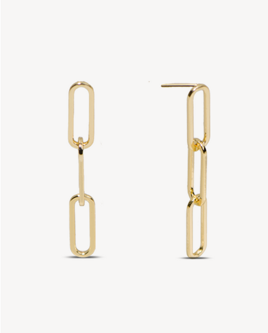 Lily Paperclip Earrings in Gold