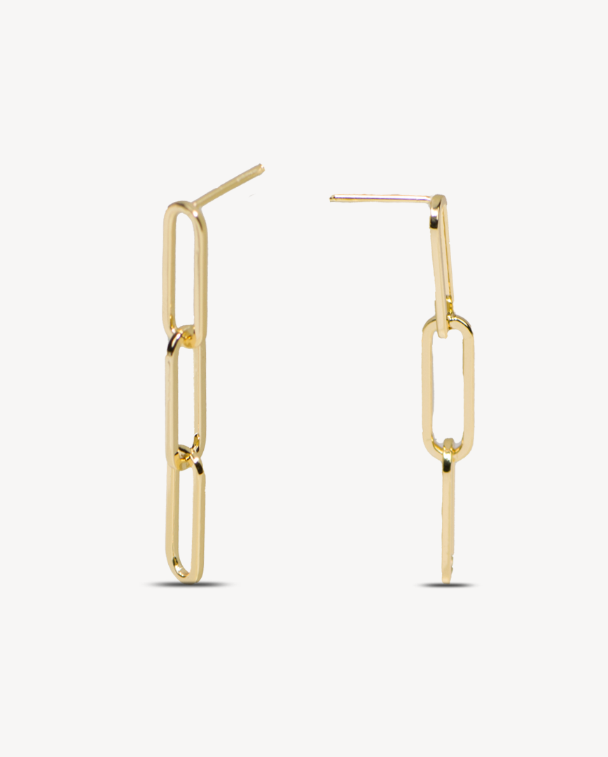 Lily Paperclip Earrings in Gold