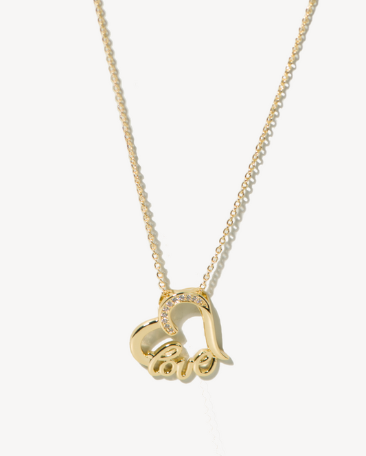 Love Script Necklace in Gold