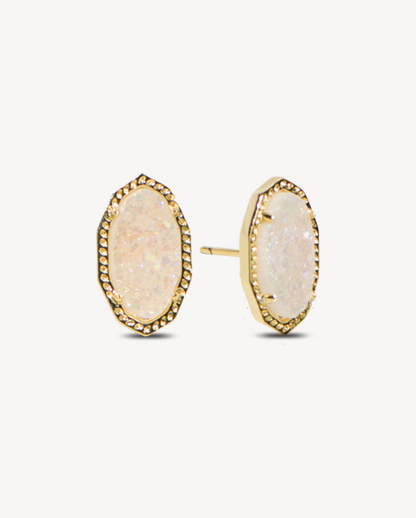 Deltora™ Emily Gold Earrings in Iridescent Drusy