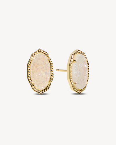 Deltora Iconic Freya Gold Earrings in White Crystal