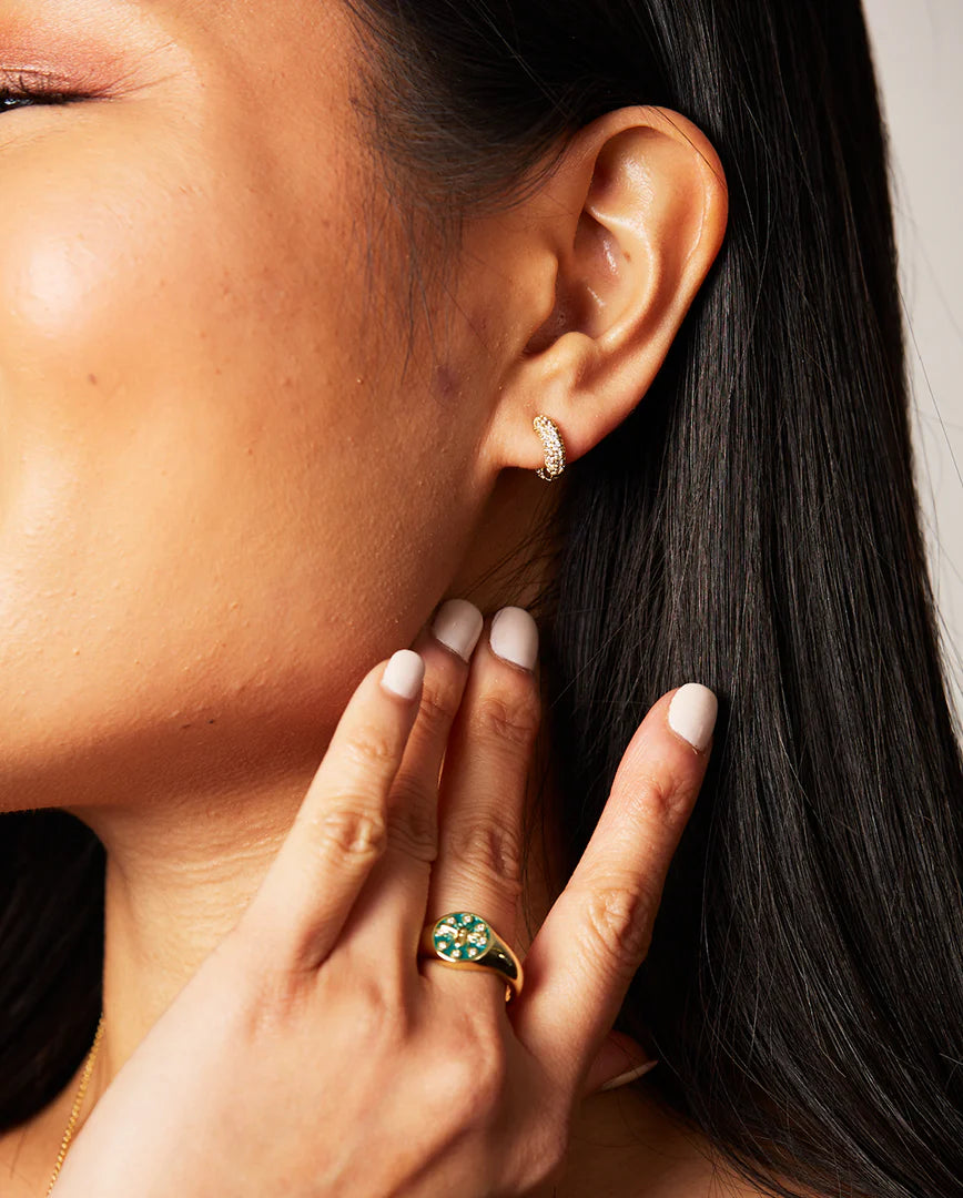 Deltora™ Octavia Pavé Crystal Gold Earrings