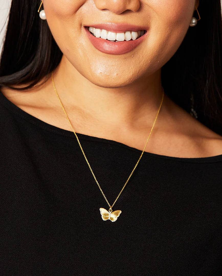 Deltora™ Aurora Butterfly Gold Crystal Necklace