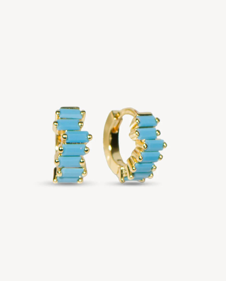 Deltora™ Everest Turquoise Crystal Gold Earrings
