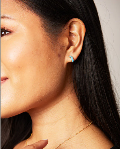 Deltora™ Everest Turquoise Crystal Gold Earrings