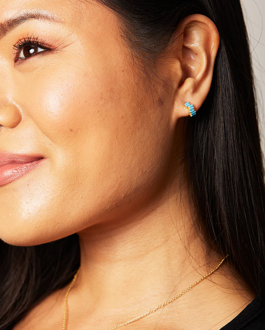 Deltora™ Everest Turquoise Crystal Gold Earrings