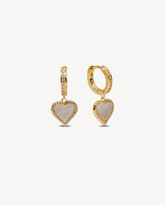 Deltora™ Alice Pavé Crystal Heart Earrings in Pearl