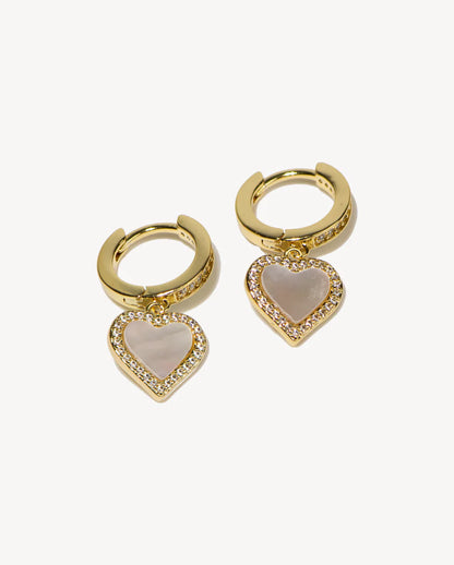 Deltora™ Alice Pavé Crystal Heart Earrings in Pearl