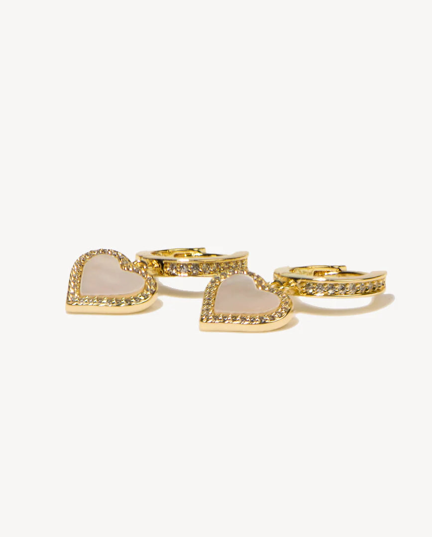 Deltora™ Alice Pavé Crystal Heart Earrings in Pearl