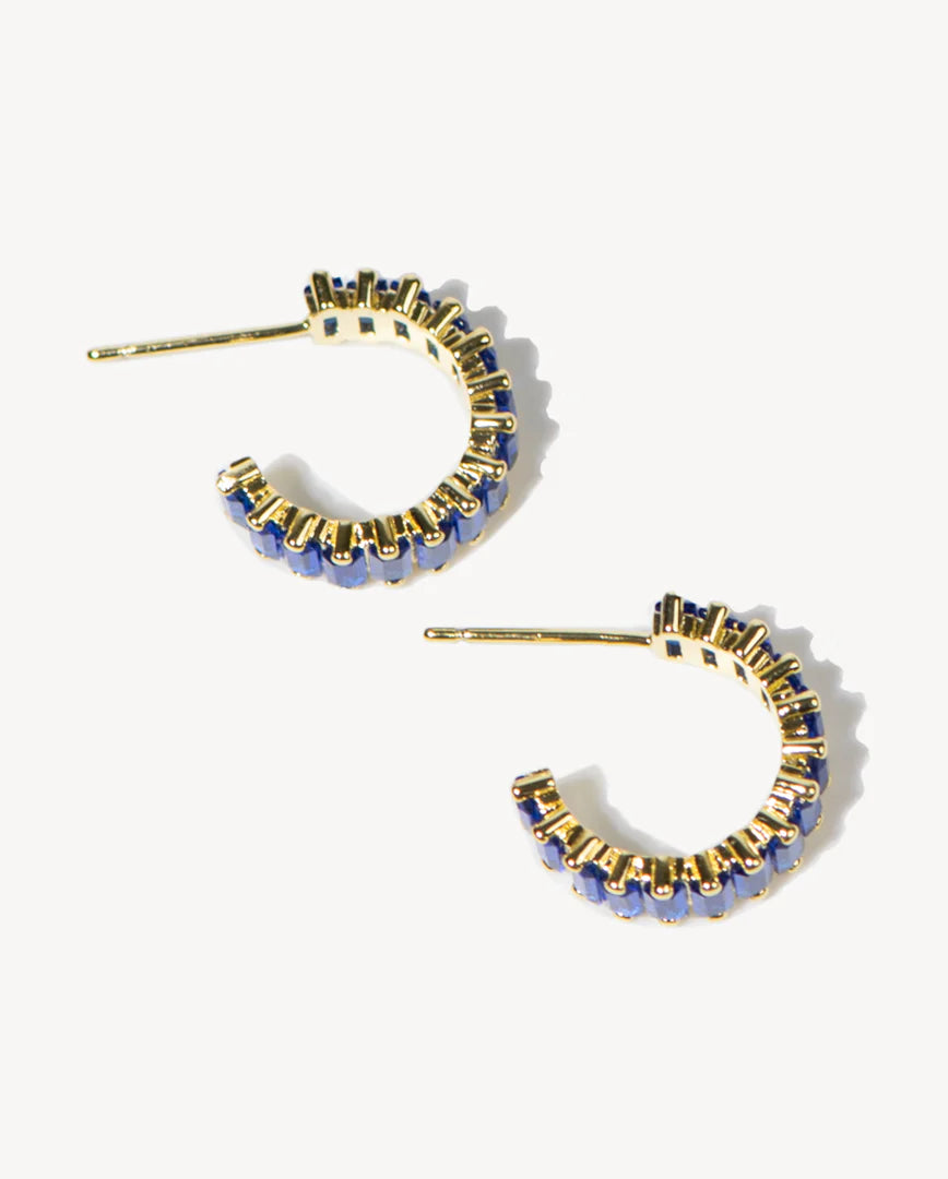 Deltora™ Freya Gold Earrings in Azure Crystal