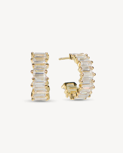 Deltora™ Freya Gold Earrings in White Crystal