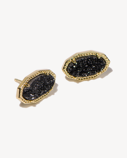 Deltora™ Emily Gold Earrings in Black Drusy