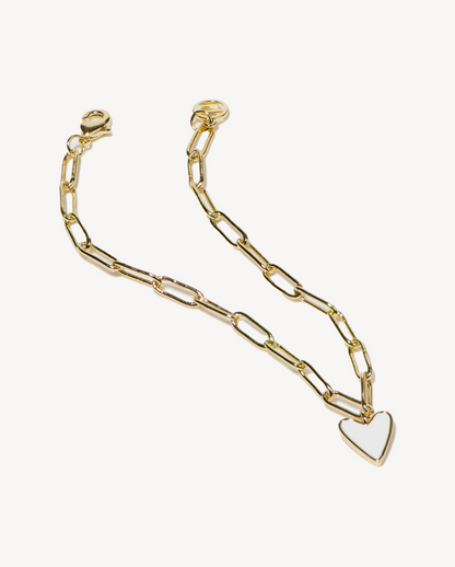 Deltora™ Iconic Paris White Heart Bracelet in Gold