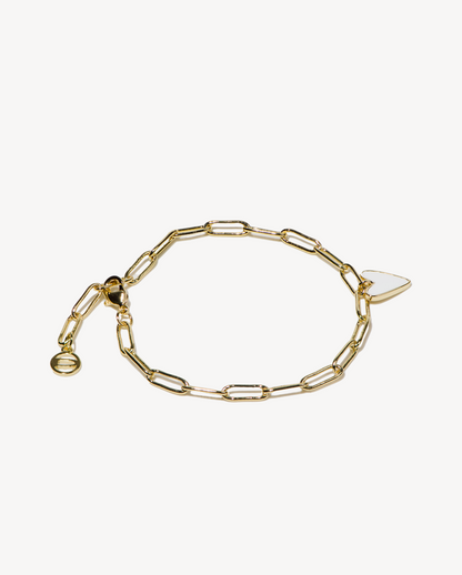 Deltora™ Iconic Paris White Heart Bracelet in Gold