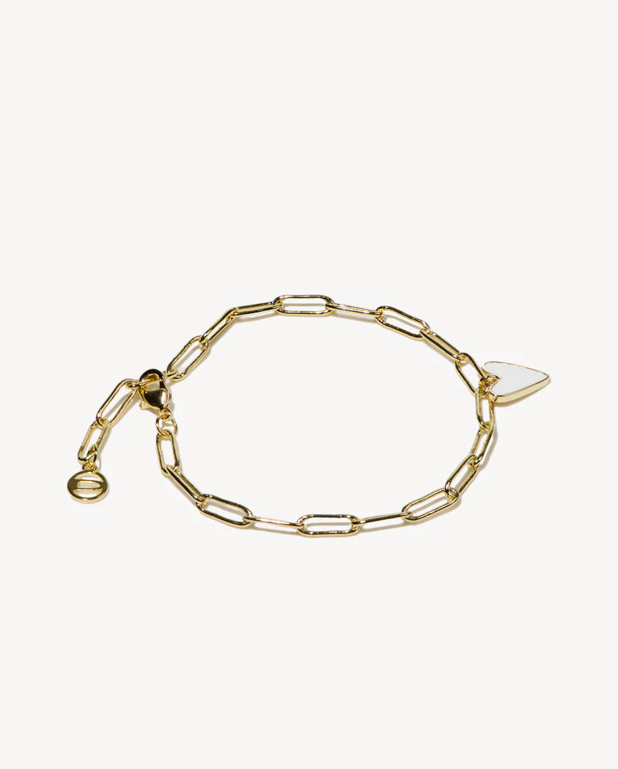 Deltora™ Paris White Heart Gold Bracelet