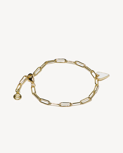 Deltora™ Paris White Heart Gold Bracelet