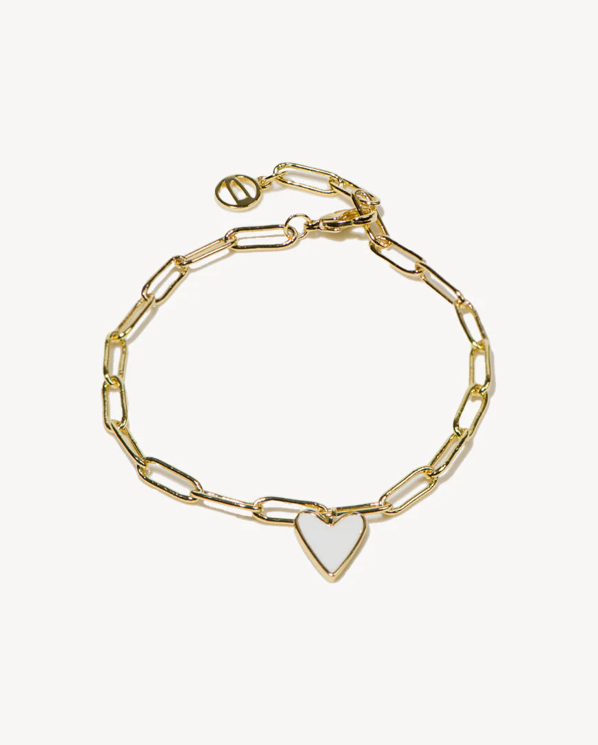 Deltora™ Paris White Heart Gold Bracelet