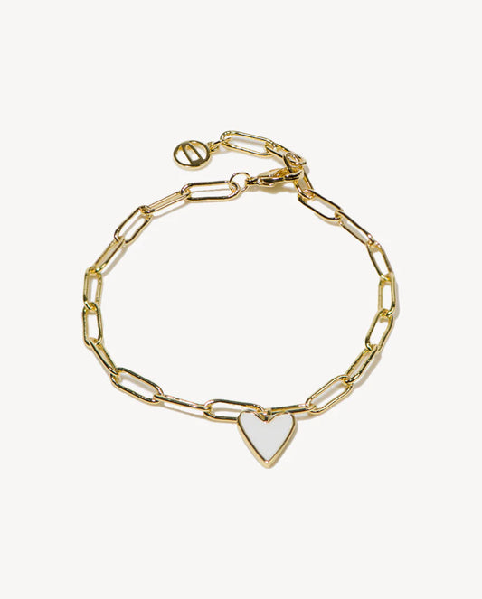 Deltora™ Paris White Heart Gold Bracelet
