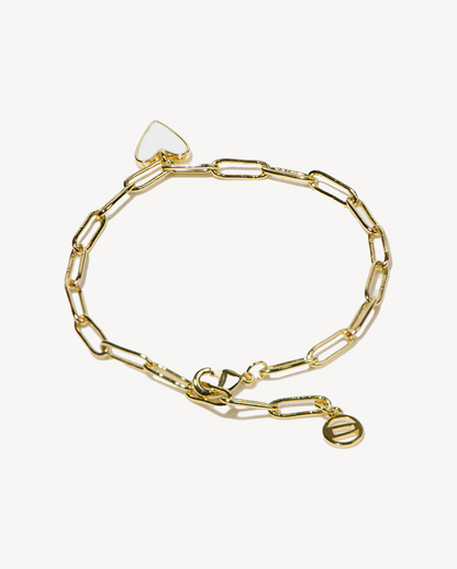 Deltora™ Iconic Paris White Heart Bracelet in Gold