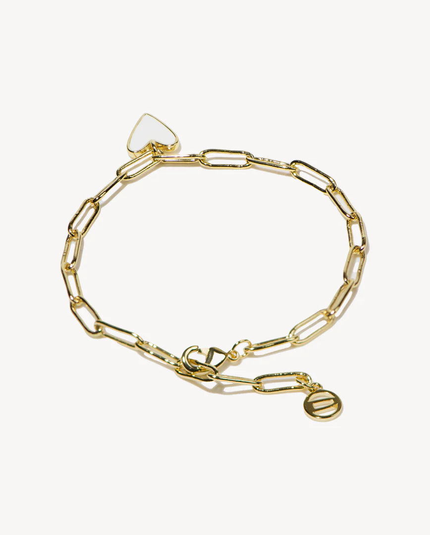 Deltora™ Paris White Heart Gold Bracelet