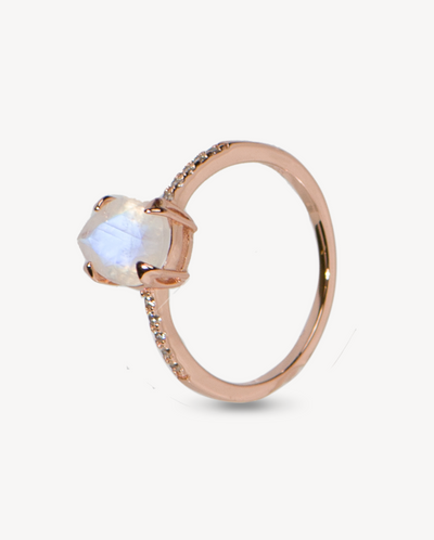 Celestial Paris 18k Rose Gold Vermeil Ring in Moonstone - Deltora