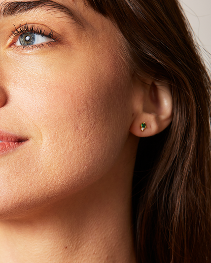 Deltora™ Classic Trinity Gold Earrings in Crystal