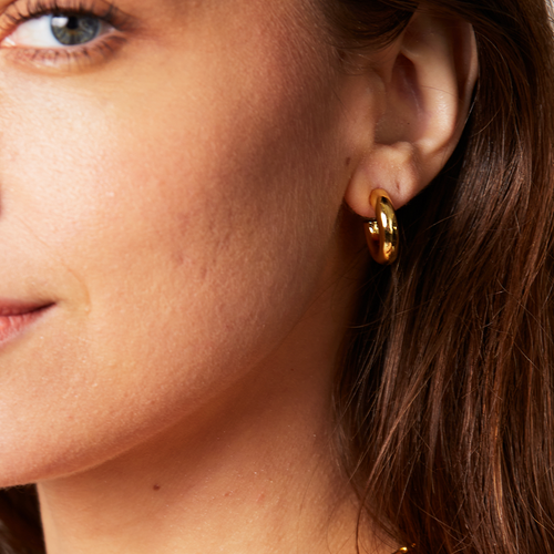 Deltora Iconic Freya Gold Earrings in White Crystal
