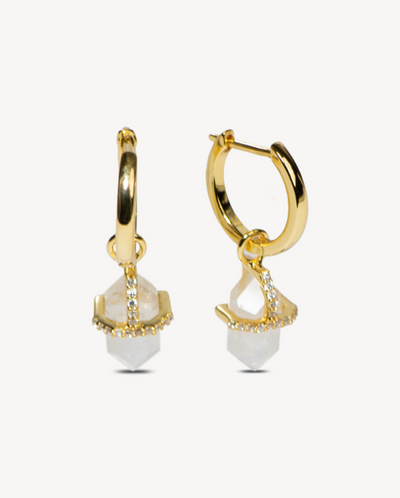 Iconic Casablanca Gold Earrings in Moonstone - Deltora