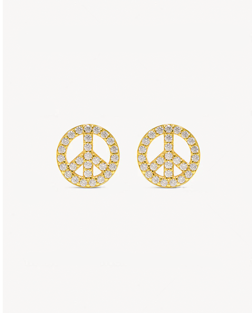 Peace Stud Earrings in 18k Gold Vermeil