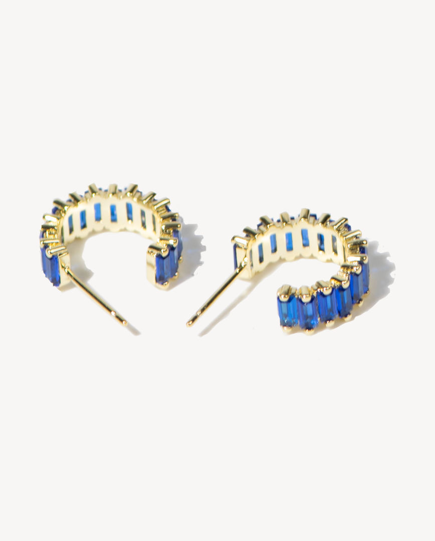Iconic Freya Gold Earrings in Ocean Blue - Deltora