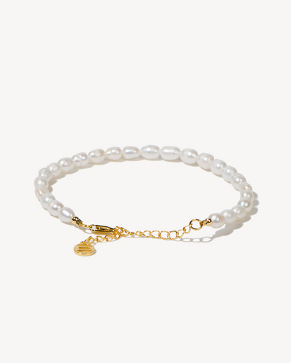 Classic Cassidy 18k Gold Vermeil Bracelet in Pearl - Deltora