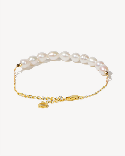 Iconic Venice 18k Gold Vermeil Bracelet in Pearl - Deltora