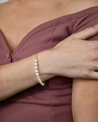 Deltora™ Iconic Venice Bracelet 18k Gold Vermeil Bracelet in Pearl