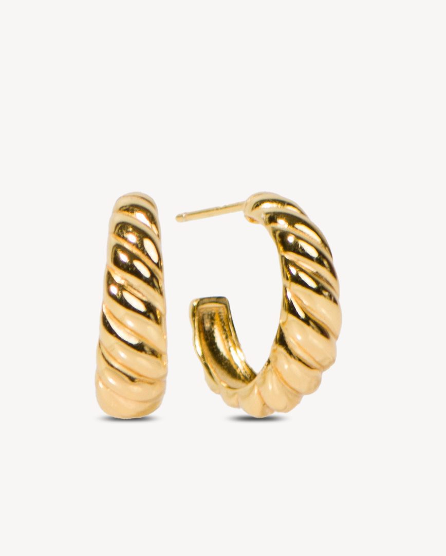 Classic Waveform 18k Gold Vermeil Earrings - Deltora